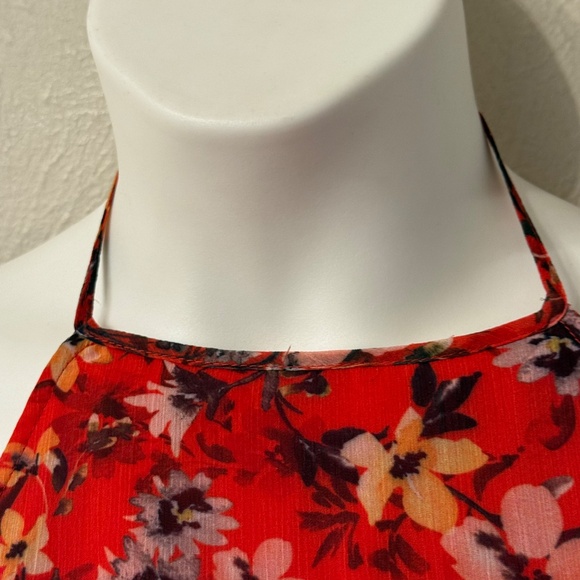 House of Harlow X Revolve size S halter Tie Back Top Red Floral Festival - Picture 4 of 11